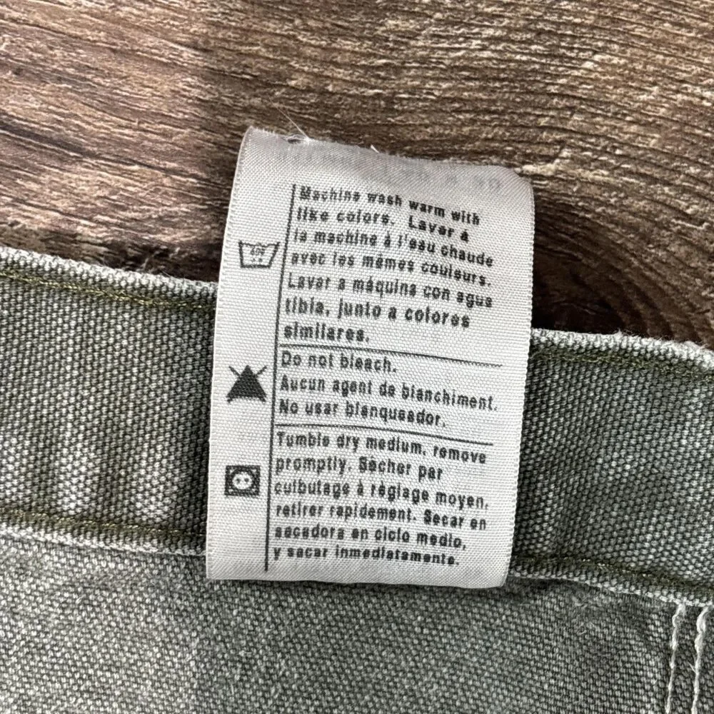 Carhartt Carpenter Pants Men's 38x29 Green Duck Canvas Relaxed Fit Dungaree